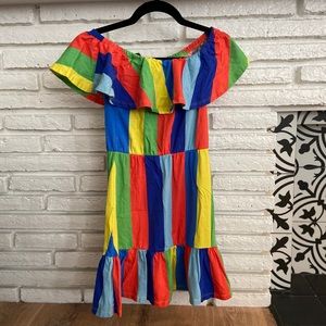 Asos Off Shoulder Multicolor Dress
